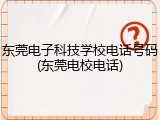 东莞电子科技学校电话号码(东莞电校电话)