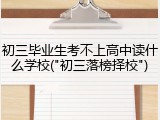 初三毕业生考不上高中读什么学校("初三落榜择校")