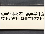 初中毕业考不上高中学什么技术好(初中毕业学啥技术)