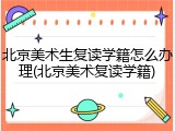北京美术生复读学籍怎么办理(北京美术复读学籍)