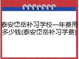 泰安岱岳补习学校一年费用多少钱(泰安岱岳补习学费)