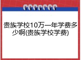 贵族学校10万一年学费多少啊(贵族学校学费)