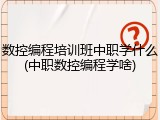 数控编程培训班中职学什么(中职数控编程学啥)