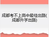 成都考不上高中最佳出路(成都升学出路)