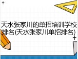 天水张家川的单招培训学校排名(天水张家川单招排名)