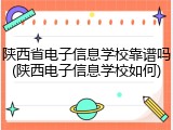 陕西省电子信息学校靠谱吗(陕西电子信息学校如何)