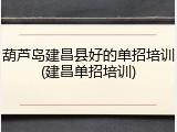 葫芦岛建昌县好的单招培训(建昌单招培训)