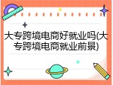 大专跨境电商好就业吗(大专跨境电商就业前景)