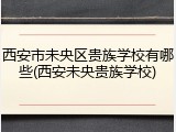 西安市未央区贵族学校有哪些(西安未央贵族学校)