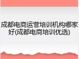 成都电商运营培训机构哪家好(成都电商培训优选)