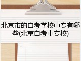 北京市的自考学校中专有哪些(北京自考中专校)