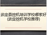 武定县挖机培训学校哪家好(武定挖机学校推荐)