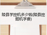 陵县学挖机多少钱(陵县挖掘机学费)