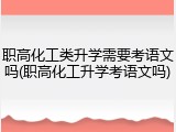 职高化工类升学需要考语文吗(职高化工升学考语文吗)