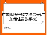 广东哪所贵族学校最好(广东最佳贵族学校)