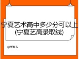宁夏艺术高中多少分可以上(宁夏艺高录取线)