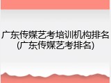 广东传媒艺考培训机构排名(广东传媒艺考排名)