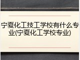 宁夏化工技工学校有什么专业(宁夏化工学校专业)