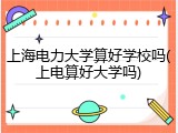 上海电力大学算好学校吗(上电算好大学吗)