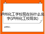 泸州化工学校现在叫什么名字(泸州化工校现名)