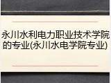 永川水利电力职业技术学院的专业(永川水电学院专业)