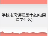 学校电商课程是什么(电商课学什么)