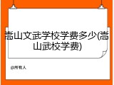 嵩山文武学校学费多少(嵩山武校学费)