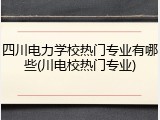 四川电力学校热门专业有哪些(川电校热门专业)