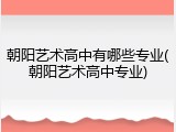 朝阳艺术高中有哪些专业(朝阳艺术高中专业)