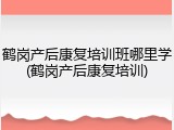 鹤岗产后康复培训班哪里学(鹤岗产后康复培训)
