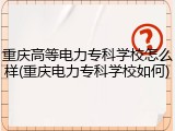 重庆高等电力专科学校怎么样(重庆电力专科学校如何)