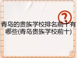 青岛的贵族学校排名前十有哪些(青岛贵族学校前十)