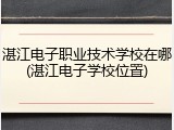 湛江电子职业技术学校在哪(湛江电子学校位置)