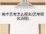 美术艺考怎么报名(艺考报名流程)