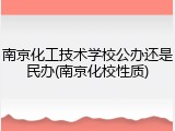 南京化工技术学校公办还是民办(南京化校性质)