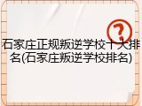石家庄正规叛逆学校十大排名(石家庄叛逆学校排名)