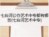 七台河公办艺术中专都有哪些(七台河艺术中专)
