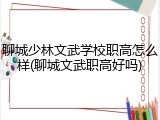 聊城少林文武学校职高怎么样(聊城文武职高好吗)