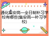 通化集安高一全日制补习学校有哪些(集安高一补习学校)