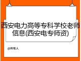 西安电力高等专科学校老师信息(西安电专师资)