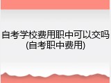 自考学校费用职中可以交吗(自考职中费用)