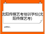 沈阳传媒艺考培训学校(沈阳传媒艺考)