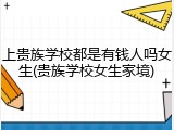 上贵族学校都是有钱人吗女生(贵族学校女生家境)