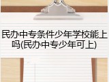 民办中专条件少年学校能上吗(民办中专少年可上)