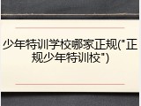 少年特训学校哪家正规("正规少年特训校")