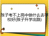 孩子考不上高中做什么去学校好(孩子升学出路)
