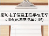 廊坊电子信息工程学校用军训吗(廊坊电校军训吗)