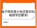 电子商务是大专还是本科(电商学历要求)