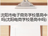 沈阳市电子商务学校是高中吗(沈阳电商学校是高中吗)