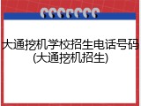 大通挖机学校招生电话号码(大通挖机招生)